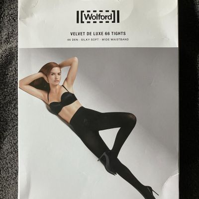 Wonderful Wolford VELVET DE LUXE 66 Tights PORT ROYALE  XL Extra Large